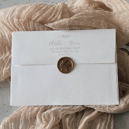 Minimal Leaf | Blush Pink Wedding Invitation Envelope