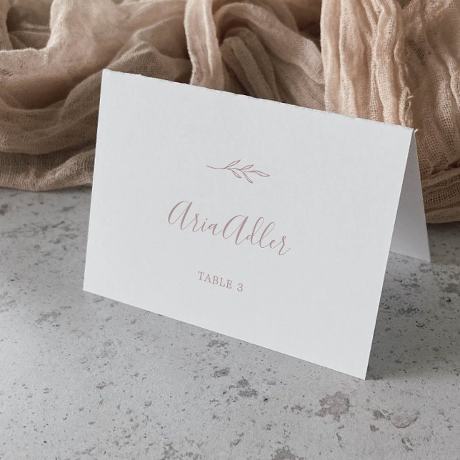 Minimal Leaf | Blush Pink Wedding Place Cards (Creator Uploaded)
