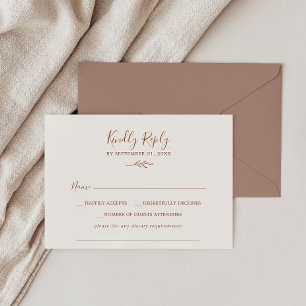 Minimal Leaf Boho Cream Dietary Requirement RSVP Card