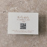 Minimal Leaf | Boho Cream QR Code Wedding RSVP Enclosure Card