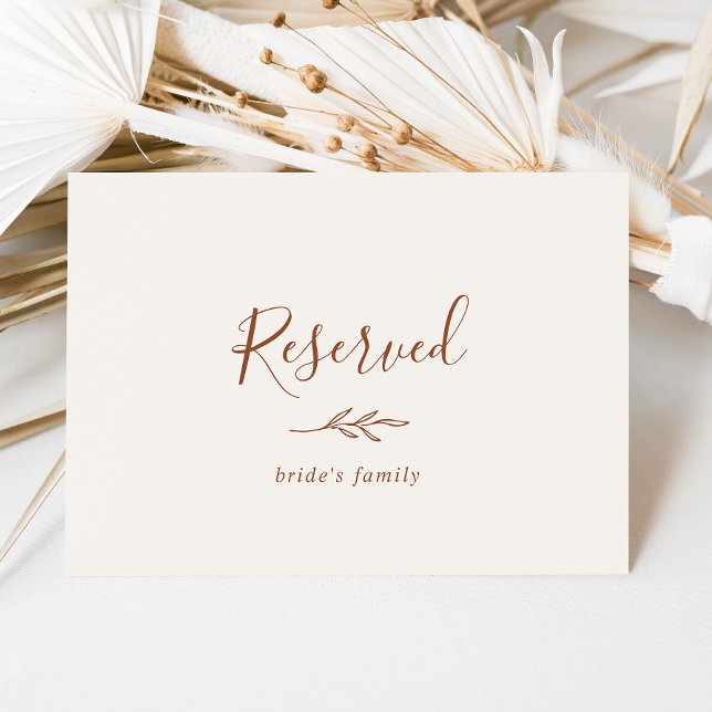 Minimal Leaf | Boho Cream Reserved Sign (Creator Uploaded)