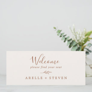 Minimal Leaf   Boho Cream Seating Chart Header