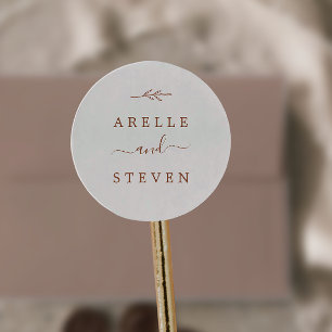 Minimal Leaf Boho Cream Wedding Envelope Seals