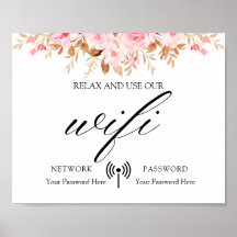 Minimal Leaf Boho Floral Wedding Wifi