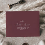 Minimal Leaf | Burgundy Self-Addressed RSVP Envelope<br><div class="desc">These minimal leaf burgundy self-addressed RSVP envelopes are perfect for a boho wedding. The bohemian design features a simple greenery silhouette in a dark red wine color with classic minimalist boho style. Personalize with the name of the bride and groom and RSVP address.</div>