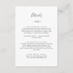 Minimal Leaf Dark Gray Details Enclosure Card