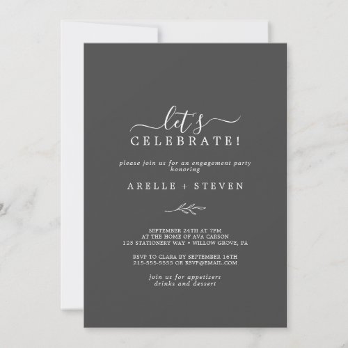 Minimal Leaf | Dark Gray Let's Celebrate