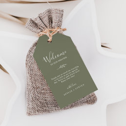 Minimal Leaf | Dark Green Wedding Welcome Gift Tags