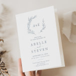 Minimal Leaf | Dusty Blue Folded Wedding Program<br><div class="desc">This minimal leaf dusty blue folded wedding program is perfect for an elegant wedding. The design features a simple greenery silhouette in light slate blue with classic minimalist style.</div>