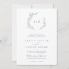 Minimal Leaf | Dusty Blue Formal Monogram Wedding