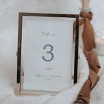 Minimal Leaf | Dusty Blue Table Number<br><div class="desc">This minimal leaf dusty blue table number is perfect for an elegant wedding. The design features a simple greenery silhouette in light slate blue with classic minimalist style. The card prints on the front and back (double-sided). Items are printed exactly as they appear on your screen when you add to...</div>