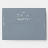 Minimal Leaf | Dusty Blue Wedding Invitation Envelope (Back (Top Flap))
