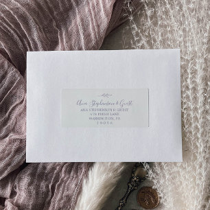 Minimal Leaf   Dusty Purple Guest Address Labels