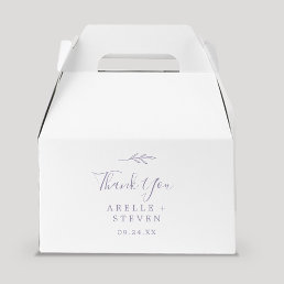 Minimal Leaf | Dusty Purple Thank You Wedding Favor Boxes