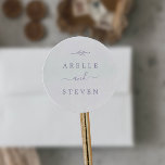 Minimal Leaf | Dusty Purple Wedding Envelope Seals<br><div class="desc">These minimal leaf dusty purple wedding envelope seals are perfect for an elegant wedding. The design features a simple greenery silhouette in light lavender purple with classic minimalist style. Personalize the label with the names of the couple.</div>