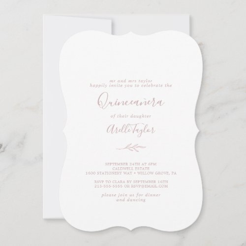 Minimal Leaf | Dusty Rose Quinceañera