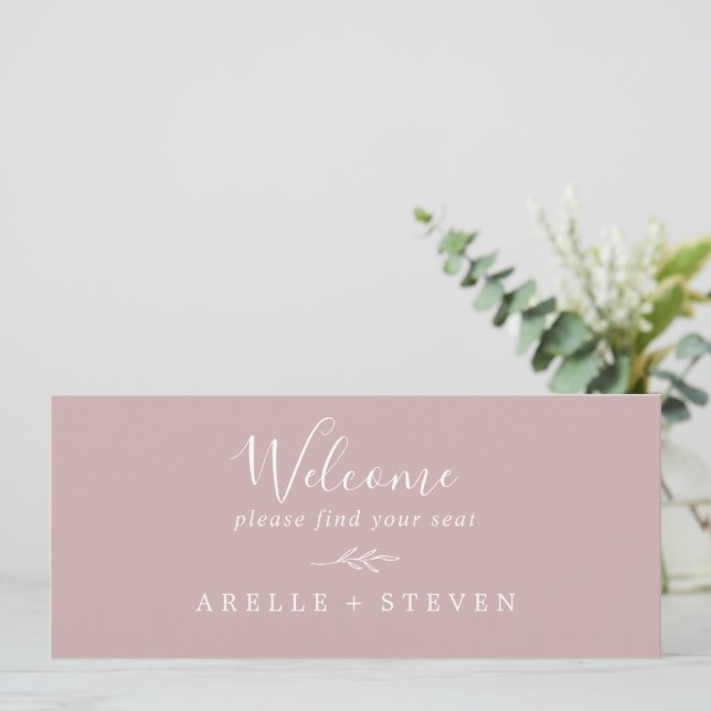 Minimal Leaf | Dusty Rose Seating Chart Header (Standing Front)