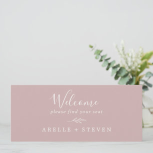 Minimal Leaf Dusty Rose Seating Chart Header