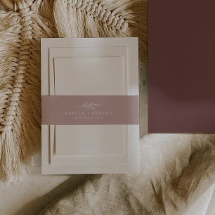 Minimal Leaf   Dusty Rose Wedding Belly Band