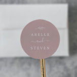 Minimal Leaf | Dusty Rose Wedding Envelope Seals<br><div class="desc">These minimal leaf dusty rose wedding envelope seals are perfect for an elegant wedding. The design features a simple greenery silhouette in light blush pink with classic minimalist style. Personalize the label with the names of the bride and groom.</div>