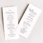 Minimal Leaf | Eggplant Wedding Program<br><div class="desc">This minimal leaf eggplant wedding program is perfect for a boho wedding. The design features a simple greenery leaf silhouette in a romantic dark purple color with minimalist bohemian garden style. Include the name of the couple, the wedding date and location, thank you message, order of service, wedding party and...</div>