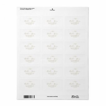 Minimal Leaf | Gold Address Labels | Zazzle
