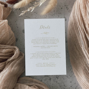 Minimal Leaf Gold Details Enclosure Card