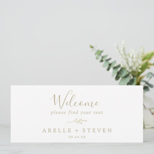 Minimal Leaf | Gold Seating Chart Header (Standing Front)
