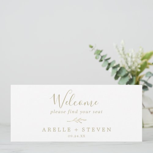 Minimal Leaf  Gold Seating Chart Header