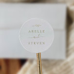 Minimal Leaf | Gold Wedding Envelope Seals<br><div class="desc">These minimal leaf gold wedding envelope seals are perfect for an elegant wedding. The design features a simple greenery silhouette in faux gold foil with classic minimalist style. Personalize the label with the names of the bride and groom.</div>