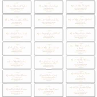 Minimal Leaf | Gold Wedding Guest Address Labels | Zazzle