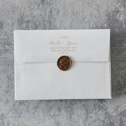 Minimal Leaf | Gold Wedding Invitation Envelope