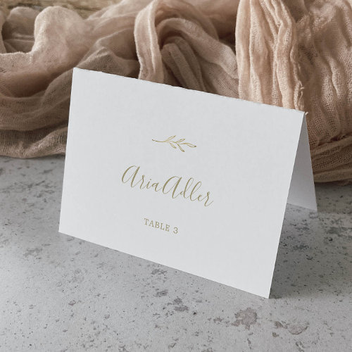 Minimal Leaf | Gold Wedding Place Cards