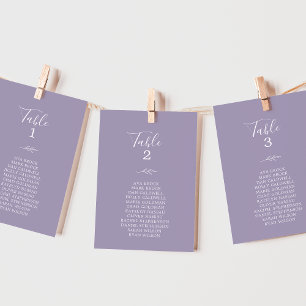 Minimal Leaf Lavender Hanging Seating Chart Card
