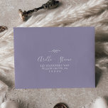 Minimal Leaf Lavender Self-Addressed RSVP Envelope<br><div class="desc">These minimal leaf lavender self-addressed RSVP envelopes are perfect for a boho wedding. The design features a simple greenery leaf silhouette in pastel lilac purple with minimalist bohemian garden style. Personalize with the name of the bride and groom and RSVP address.</div>