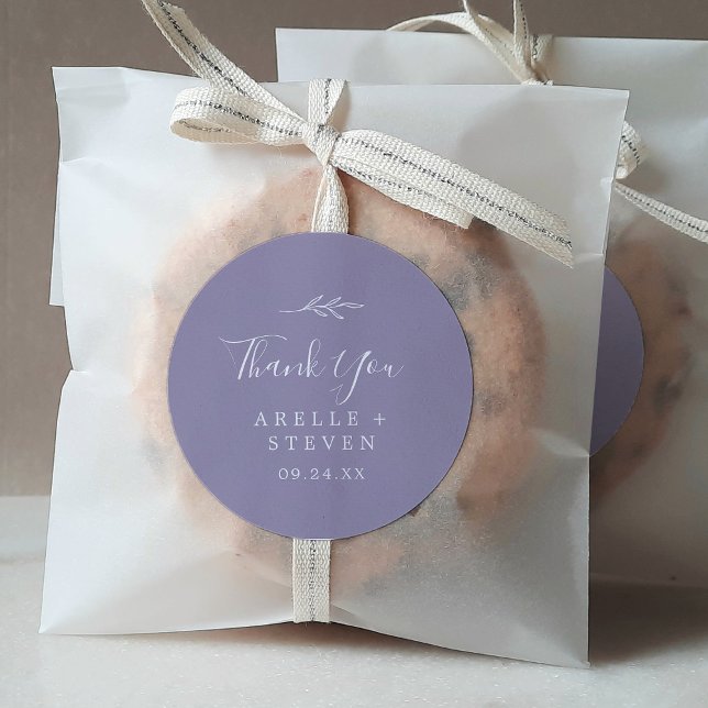 Minimal Leaf | Lavender Thank You Favor Sticker (Creator Uploaded)