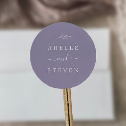 Minimal Leaf | Lavender Wedding Envelope Seals