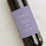 Minimal Leaf | Lavender Wedding Wine Label<br><div class="desc">These minimal leaf lavender wedding wine labels are perfect for a boho wedding reception. The design features a simple greenery leaf silhouette in pastel lilac purple with minimalist bohemian garden style. Personalize the wine bottle stickers with the names, date and location. These labels can be used for the wedding reception,...</div>