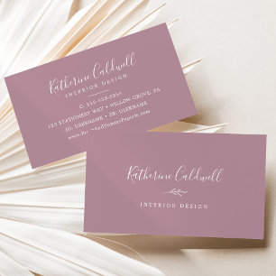 Minimal Leaf Mauve Business Card