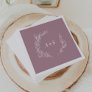 Minimal Leaf | Mauve Monogram Wedding Napkins