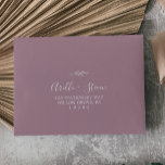 Minimal Leaf Mauve Self-Addressed RSVP Envelope<br><div class="desc">These minimal leaf mauve self-addressed RSVP envelopes are perfect for a boho wedding. The design features a simple greenery leaf silhouette in a romantic purple pink color with minimalist bohemian garden style. Personalize with the name of the bride and groom and RSVP address.</div>