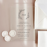 Minimal Leaf Monogram Greenery Boho Modern Wedding Acrylic Invitations<br><div class="desc">These minimal leaf monogram greenery boho modern wedding acrylic invitations are perfect for an elegant wedding.

The design features a simple greenery silhouette in charcoal gray with classic minimalist style.</div>