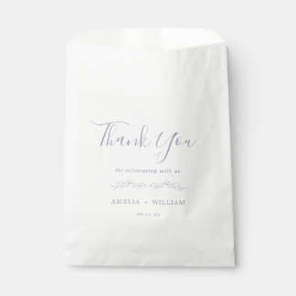 Minimal Leaf Monogram Wedding Favor Bag