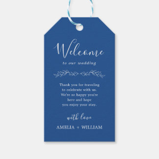 Minimal Leaf Monogram Wedding Welcome Gift Tag