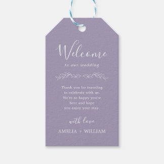Minimal Leaf Monogram Wedding Welcome Gift Tag