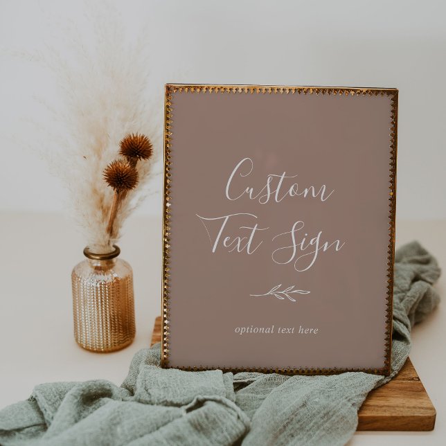 Minimal Leaf | Neutral Custom Text Sign (Creator Uploaded)