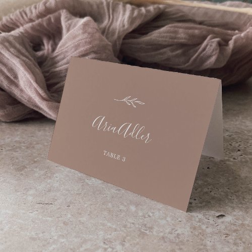 Minimal Leaf  Neutral Guest Name Place Cards