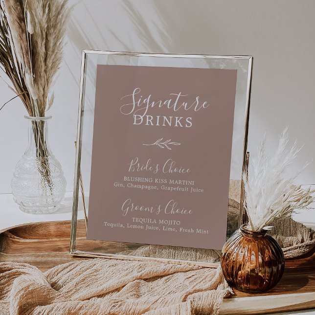 Minimal Leaf | Neutral Signature Drinks Poster (Creator Uploaded)