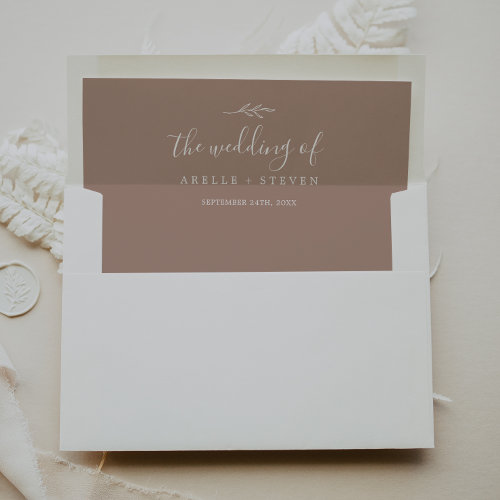 Minimal Leaf | Neutral Wedding Envelope Liner