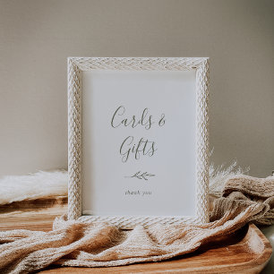 Minimal Leaf   Olive Green Cards and Gifts Poster